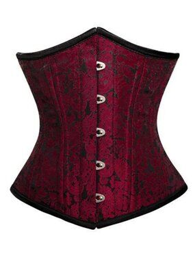 Authentic Steel Boned Red Lace Waist Cincher Corset